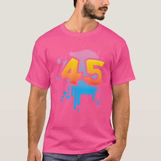 45e Verjaardag Cadeau Mannen Vrouwen Cool Spray Hi T-shirt (Voorkant)
