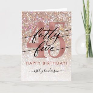 45e Verjaardag Chic Glitter Ombre Kaart