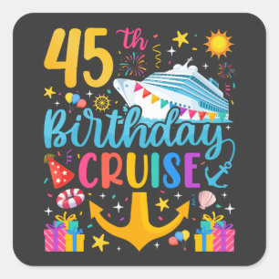 45e verjaardag Cruise B-Day Party Vierkante Sticker
