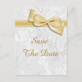 45e verjaardag Damast en namaak lint Save The Date Aankondigingskaart