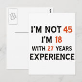 45e verjaardag design briefkaart (Voorkant / Achterkant)