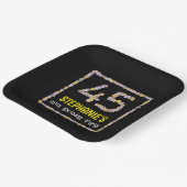 45e verjaardag: Floral Flowers Number, Custom Name Papieren Bordje (Gebogen)