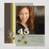 45e verjaardag Foto-uitnodiging Kaart (Voorkant / Achterkant)