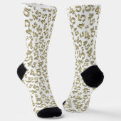 45e verjaardag Gold/White Random Number Pattern Sokken (Gebogen)