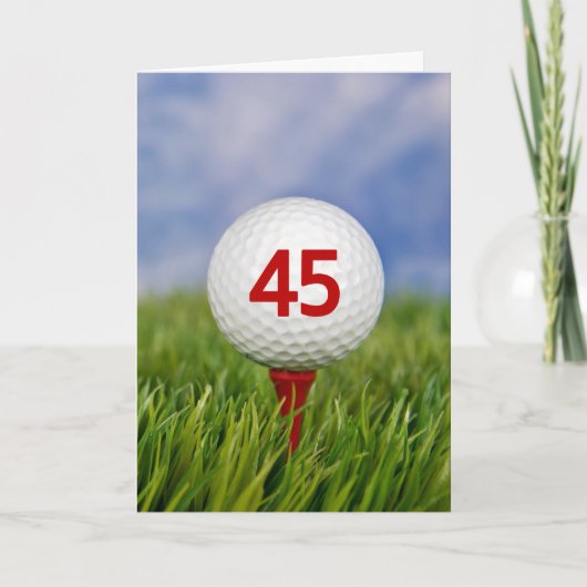 45e verjaardag Golfbal op rood T-shirt Kaart (Voorkant)