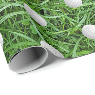 45e verjaardag Golfballen op gras Inpakpapier