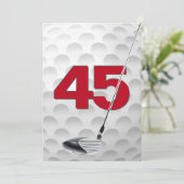 45e verjaardag golfthema kaart (Staand voorkant)
