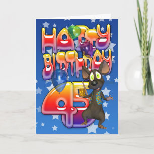 45e verjaardag Kaart, Happy Birthday Kaart