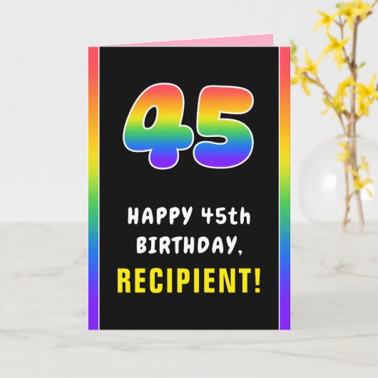 45e verjaardag: kleurrijke regenboog # 45, Naam va Kaart (Gele Bloem)