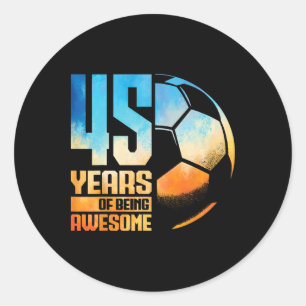 45e verjaardag man vrouw voetballer voetb 45 jaar ronde sticker