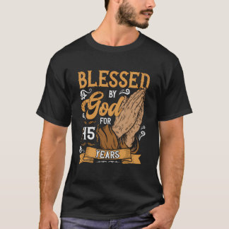 45e verjaardag religieus thema gezegend door God v T-shirt