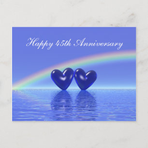 45e verjaardag Sapphire Hearts Briefkaart