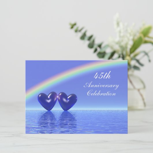 45e verjaardag Sapphire Hearts Kaart (Staand voorkant)