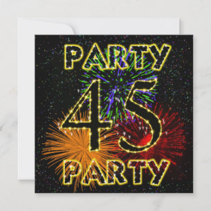 45e verjaardag uitnodiging met vuurwerk