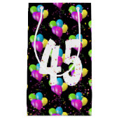 45e verjaardag van ballonnen en Confetti Small Gif Klein Cadeauzakje (Voorkant)