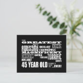 45e verjaardag van de grootste 45-jarige verjaarda briefkaart (Staand voorkant)
