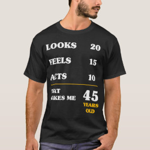 45e verjaardag voor Wiskunde mannen leraar 45 jaar T-shirt