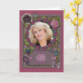 45ème Carte photo pour un anniversaire (Fleur jaune)