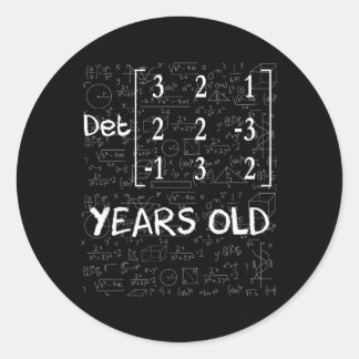 45th 45 met matrixdeterminant Wiskunde geek Ronde Sticker