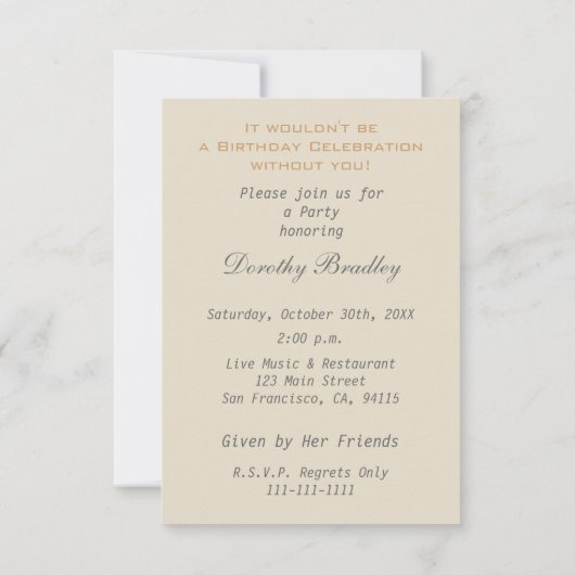 45th Birthday Celebration Carousel Custom Invite Kaart (Achterkant)