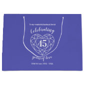 45th Sapphire Jubileum 45 jaar blauw custom tas Groot Cadeauzakje (Voorkant)