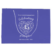 45th Sapphire Jubileum 45 jaar blauw custom tas Groot Cadeauzakje (Achterkant)