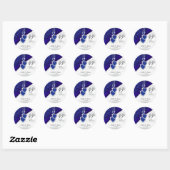 45th Sapphire Wedding Jubileum Design Ronde Sticker (Vel)