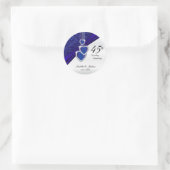 45th Sapphire Wedding Jubileum Design Ronde Sticker (Tas)