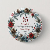 45th Sapphire Wedding Jubileum Elegant Winter Ronde Button 5,7 Cm (Voorkant)
