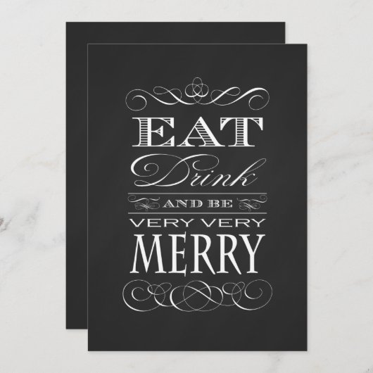 45th Verjaardagsdiner Party Eet Drink en wees vrol Kaart (Voorkant / Achterkant)