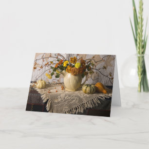 4697 Autumn Still Life Quilts Birthday Card Kaart