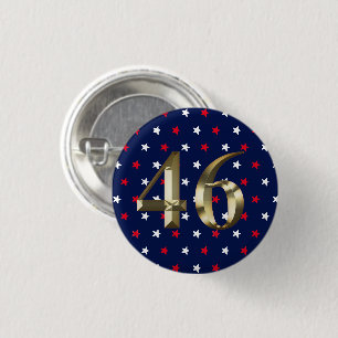 "46" Biden President, Biden Harris 2020 Gold Blue Ronde Button 3,2 Cm