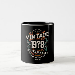 46 jaar oude Vintage 1978 Man Myth Legend Tweekleurige Koffiemok