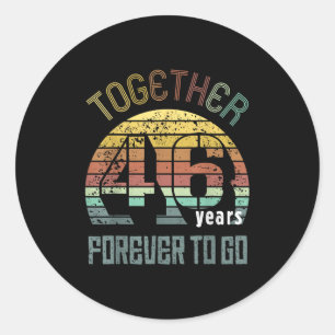 46 jaar trouwdag voor koppels die overeenkomen ronde sticker