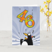 46e anniversaire - Carte de surprise de pingouin (Fleur jaune)