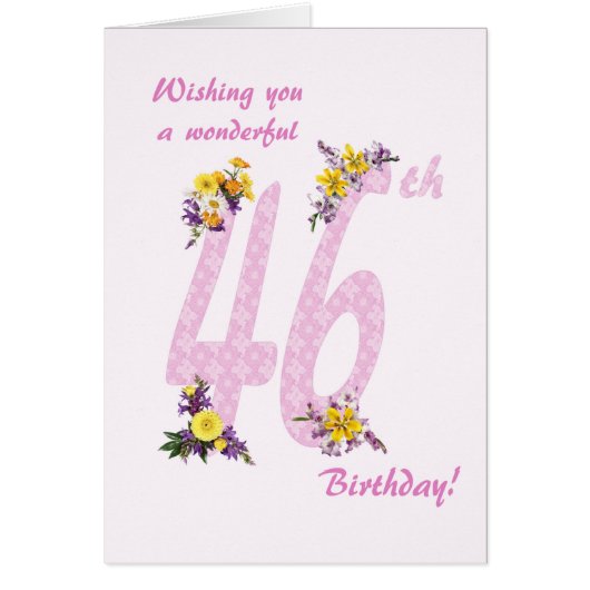 46e anniversaire Fleur numéros décorés (Devant)