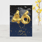 46e Anniversaire Gold Mylar Balloon et carte Confe (Fleur jaune)