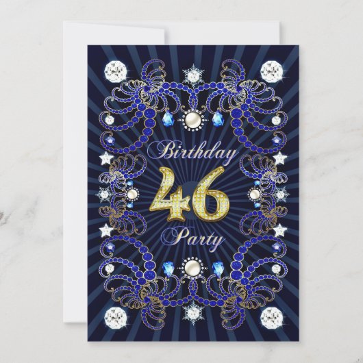 46e anniversaire invitation de fête avec des masse (Devant)