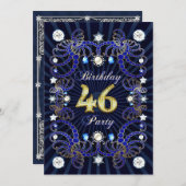 46e anniversaire invitation de fête avec des masse (Devant / Derrière)