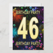 46e anniversaire Invitation fête feux d'artifice (Devant)