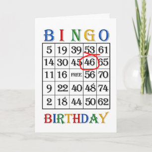 46e Birthday Bingo-kaart Kaart