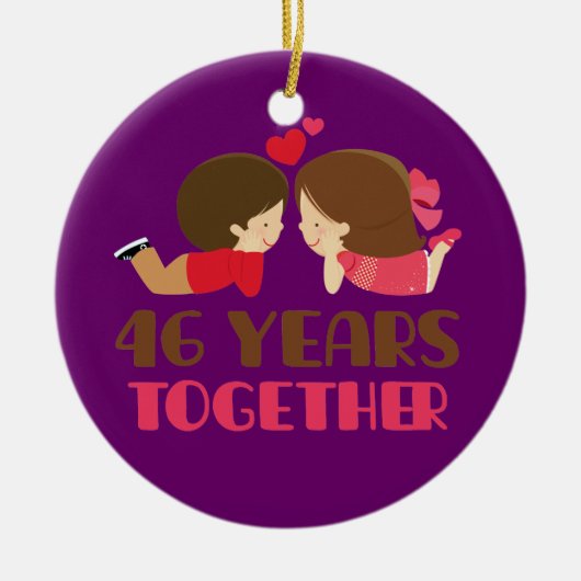 46e bruiloft Jubileum cadeau voor haar Keramisch Ornament (Voorkant)