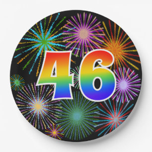 46e Evenement - Leuk, Kleurrijk, Vet, Regenboog 46 Papieren Bordje
