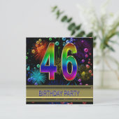 46e fête d'anniversaire Invitation avec bulles (Debout devant)