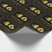 46e verjaardag - Art Deco Geïnspireerde look "46" Cadeaupapier (Hoek)