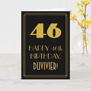 46e verjaardag - Art Deco Geïnspireerde look "46"  Kaart