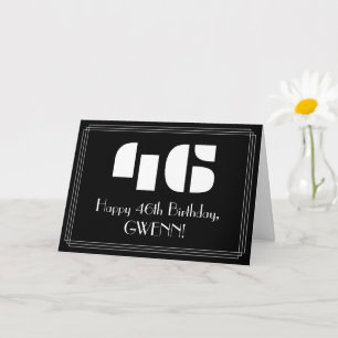 46e verjaardag: Art Deco geïnspireerde look "46" & Kaart