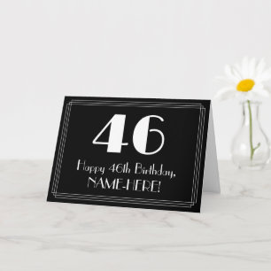 46e verjaardag ~ Art Deco Geïnspireerde look "46", Kaart