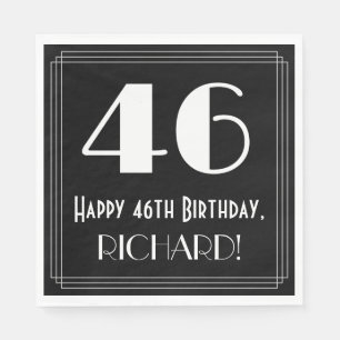 46e verjaardag ~ Art Deco Geïnspireerde look "46", Servet