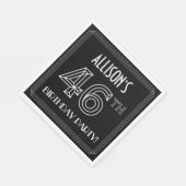 46e verjaardag: Art Deco Style + aangepaste naam Servet (Hoek)